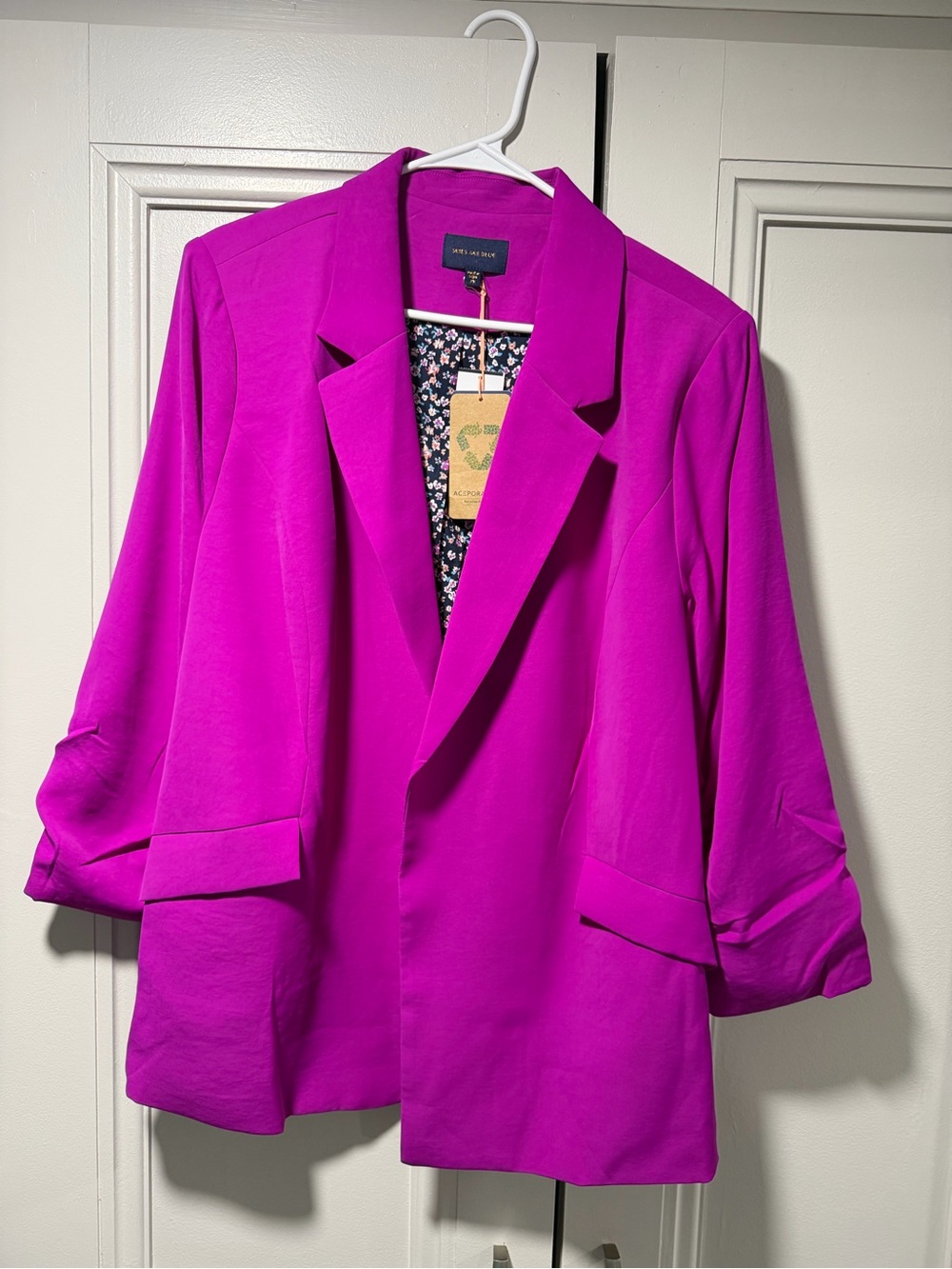 Skies Are Blue Fuchsia Open-Front Blazer